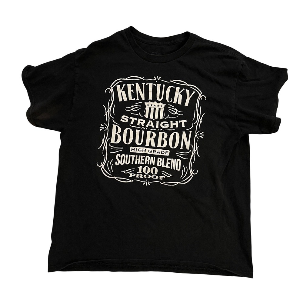 Kentucky Straight Bourbon Southern Blend T-Shirt Mens Med Black Whiskey Graphic